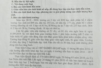 Thông báo kế hoạch họp phụ huynh đầu năm học 2019 – 2020